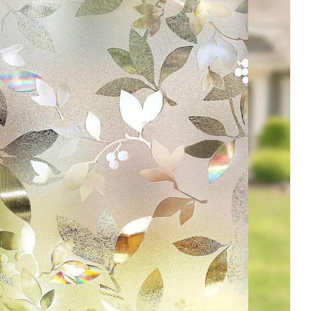 3D Rainbow Window Film Privacy Stained Glass Vinyl Self Adhesive Film Static Cling Heat Insulation Window Sticker for Home