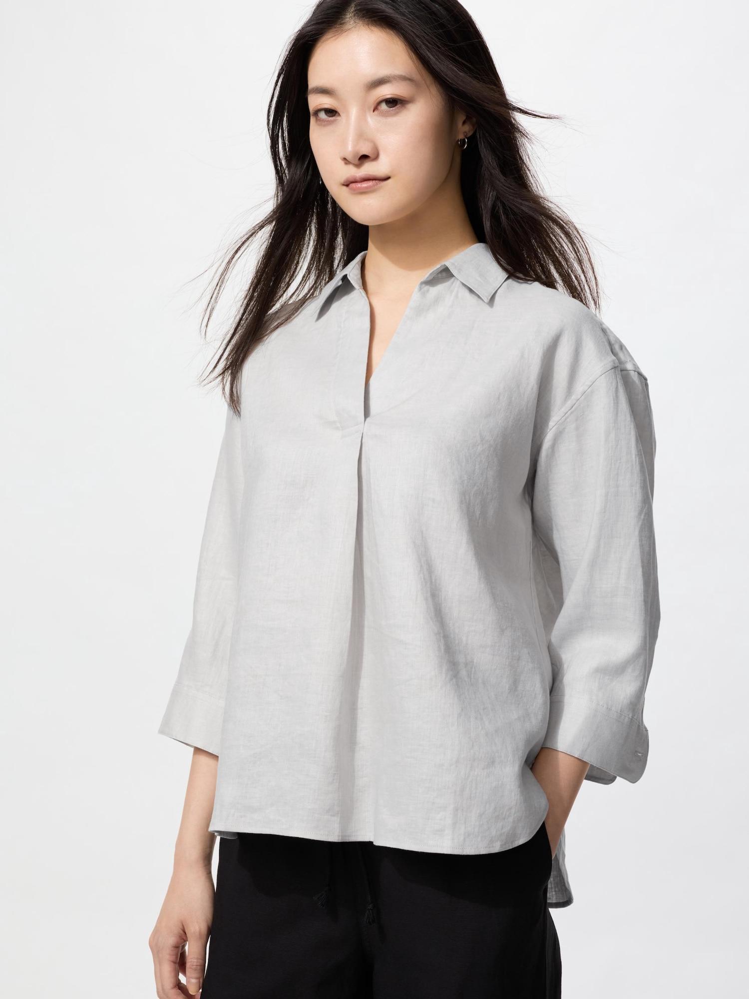 

Рубашка Uniqlo Premium Linen Skipper Collar, часть 7