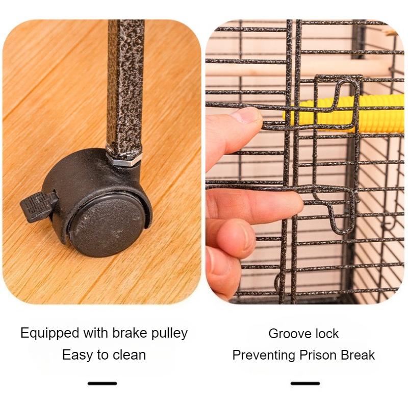 Luxury Bird Cage Large Parrot Birds Cages Accessories Drawer Wheels Birds Houses Lock Parrots Pigeon Feeder Birdcage Supplies
