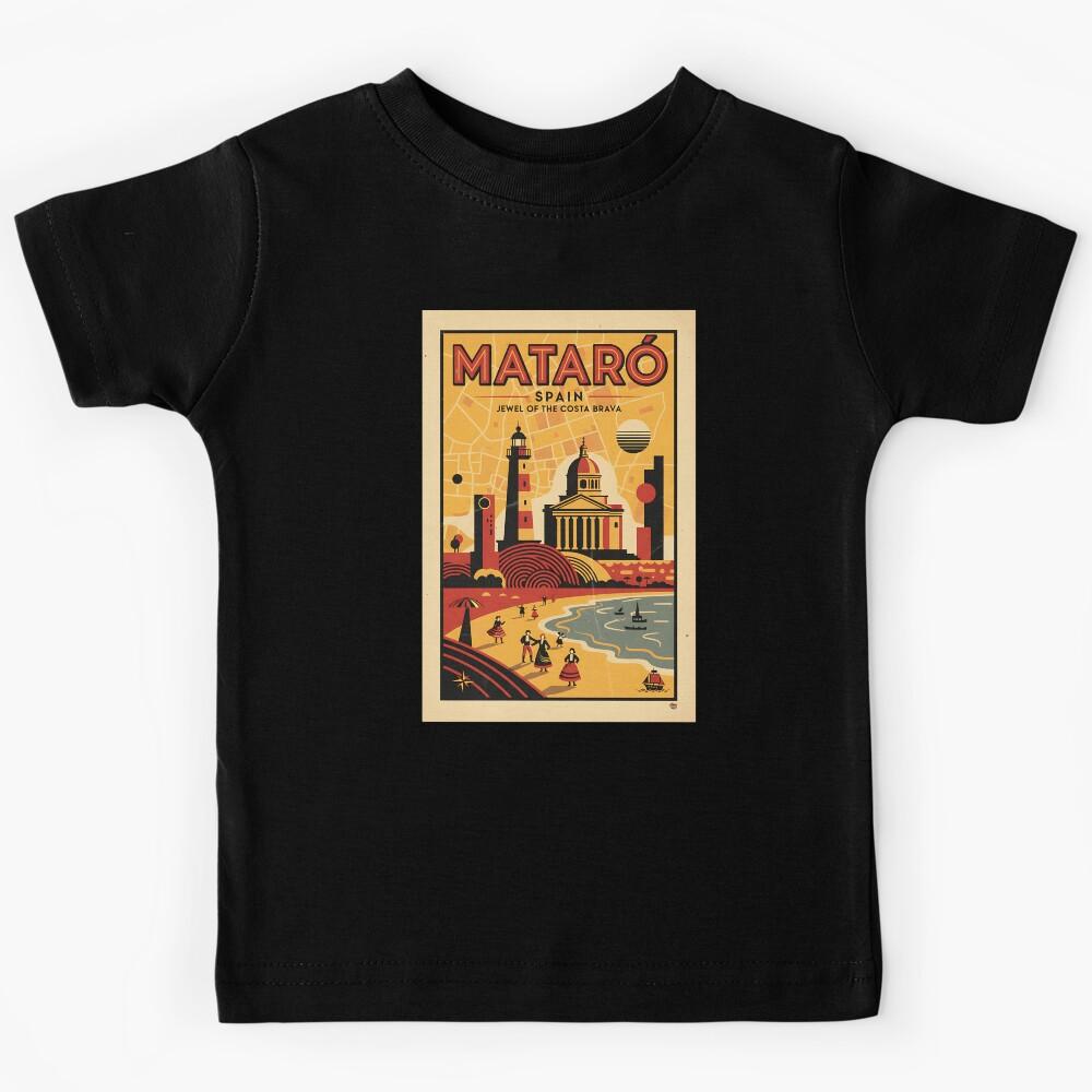 Mataro Spain 1950s Vintage Travel Tourism Kids T-Shirt 110