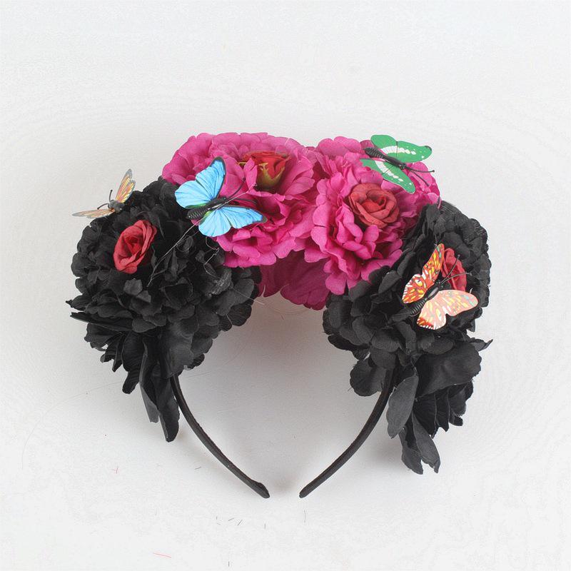 Europäisches & Amerikanisches Pfingstrosen-Schmetterlings-Haar-Kopfband für Damen - Halloween-Party-Accessoires