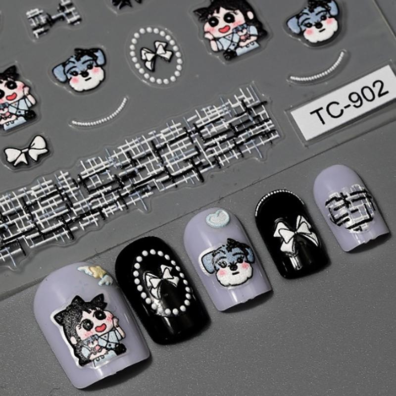 1 Foaie Autocolante de Unghii 5D Stil Întunecat Serie Personaj Anime Autocolante Nail Art Decorație DIY Consumabile Nail Art