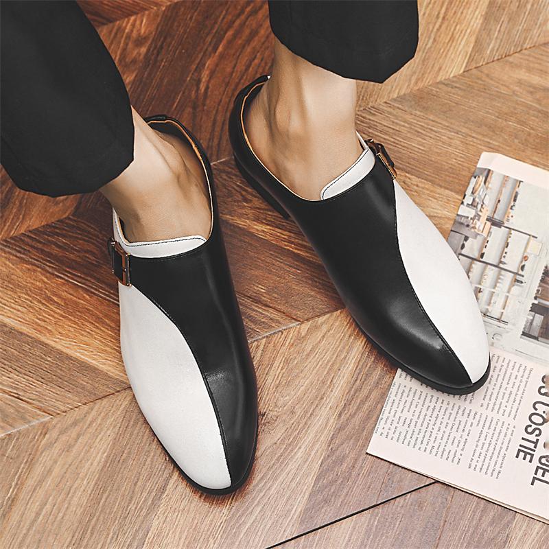 Fashion Men's leather shoes Fashionable gentleman patchwork style Men's shoes for trendy parties outdoor leisure and business activities