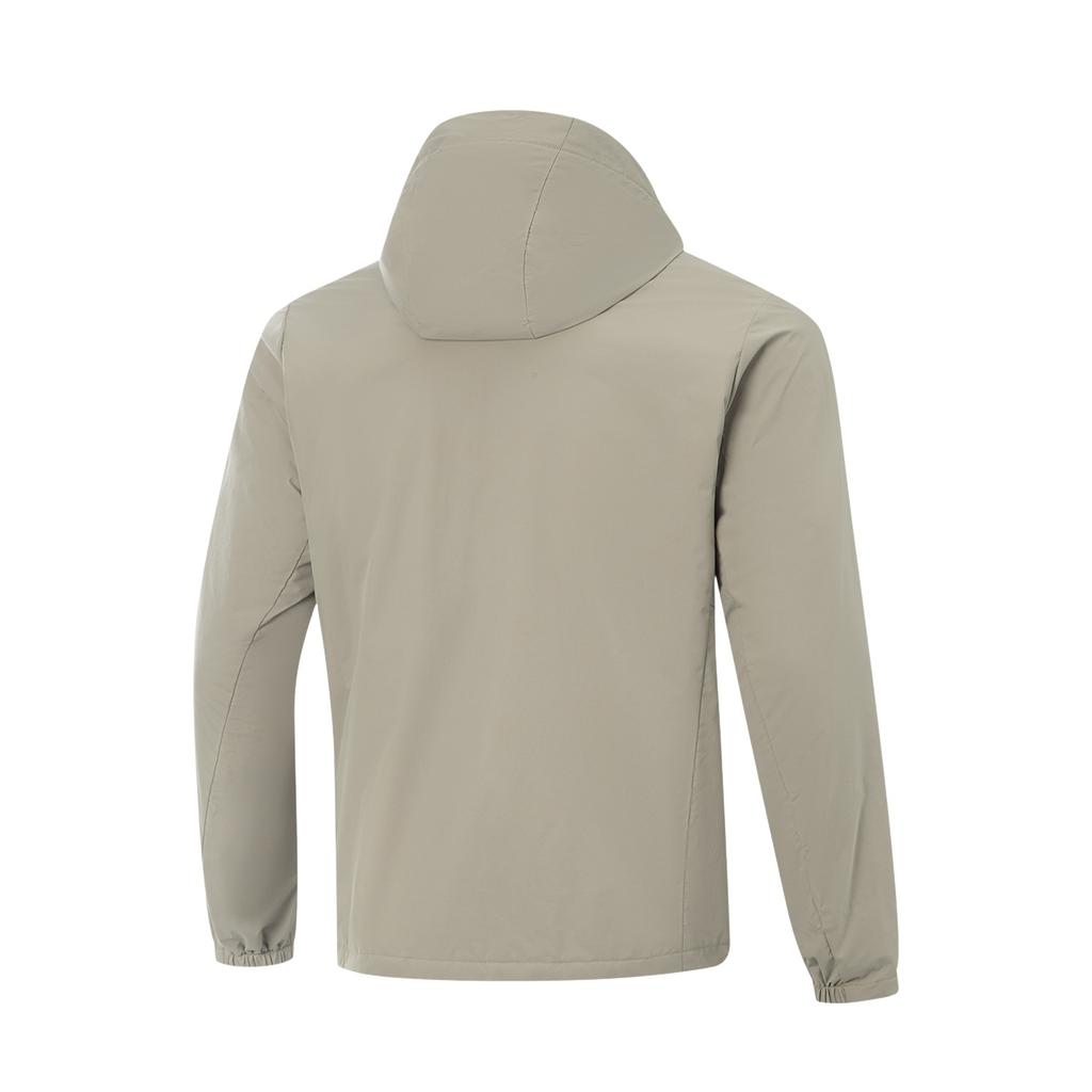 Li Ning Fitness Series Winddichte Wasserabweisende Dreidimensionale Kapuzen-Logo Baumwolljacke Herrenjacke AJMV157-5