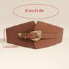 Geometric Buckle Women's Slimming Belt PU Dress Waistband Fashionable Elastic Waist Belt  Women