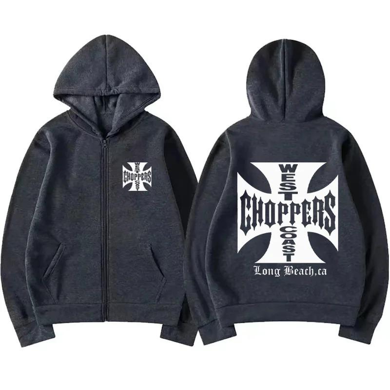 Paul Walker T-Shirt West Coast Choppers Retro Print Hoodie Herren Mode Top Hip-Hop Jacke Reißverschlussjacke Heißer Verkauf Streetwear