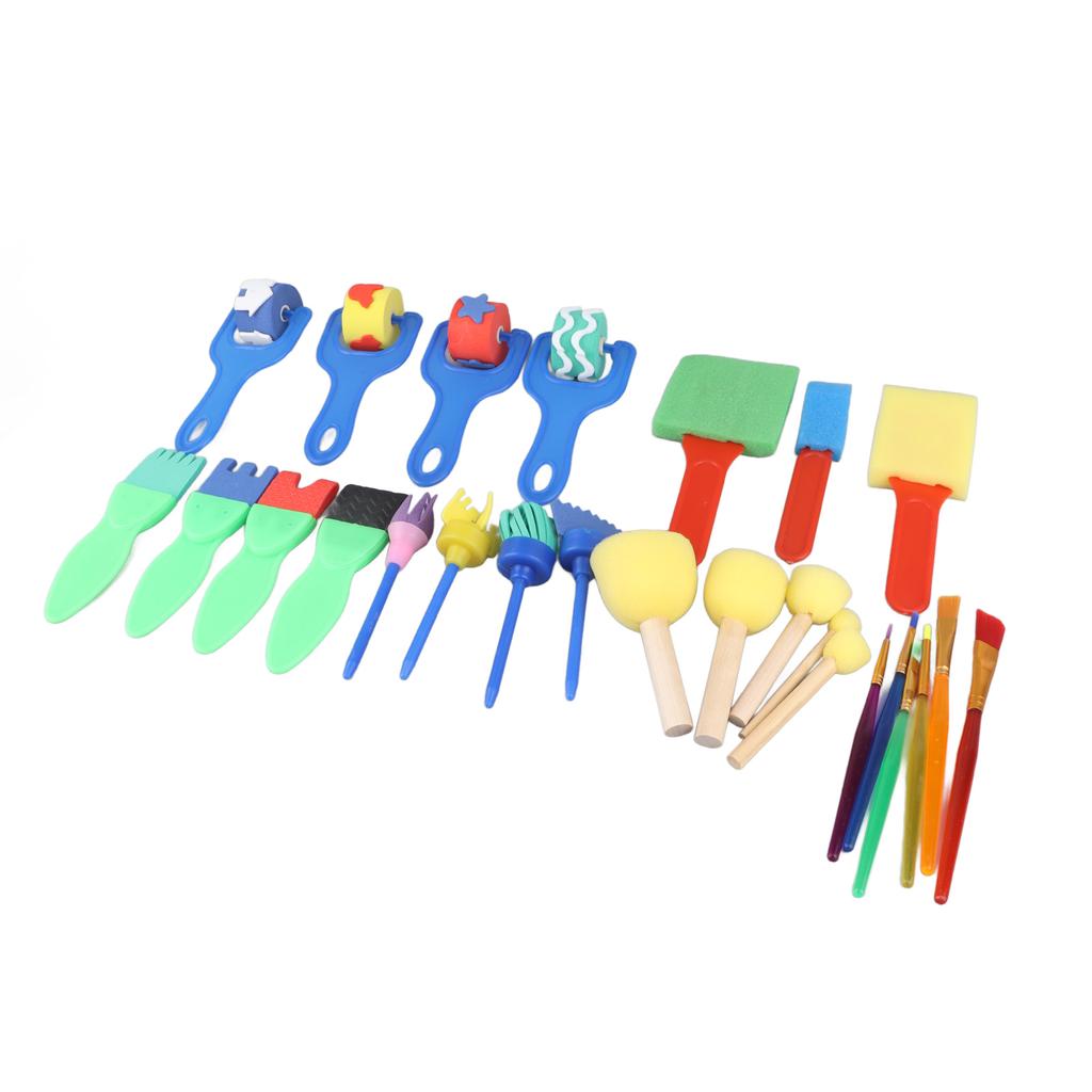 26 Stück Kindermalschwämme Frühkindliche Bildung Waschbar Wiederverwendbar Malpinsel Schwammstempel für Kinder Erwachsene
