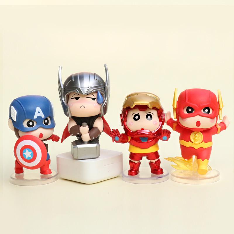 High-Quality League of Legends Shin-chan Cosplay Figure Souvenir Desktop Ornament
