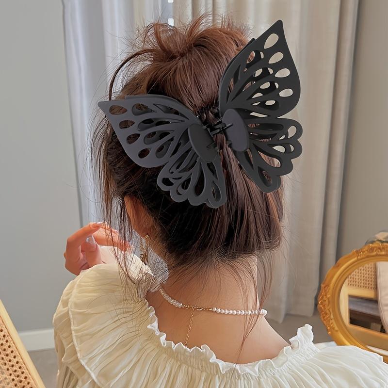 1pc Large Hollow Out Butterfly Hair Clip Elegant Bohemian Matte Hairpin with Intricate Cut-Out Design Secure Clip for Women Updos Parties Weddings