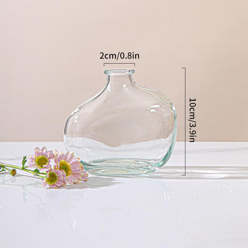 Retro Glass Vase Transparent Flower Bottle Nordic Plants Pot Flower Arrangement Hydroponic Terrarium Flowerpot Wedding Decor
