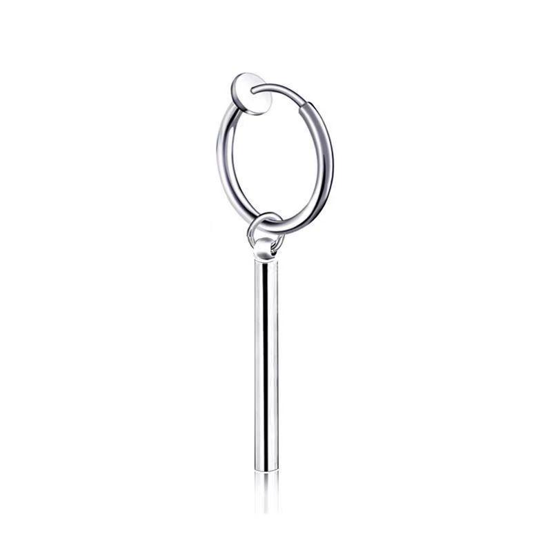 Classic Square Bar Hoop Earrings Contemporary Ear Clip Design for Effortless Elegance