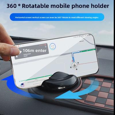 Multifunction Car Anti-Slip Mat, Rotatable Anti Skid Car Dashboard Pad with Temporary Parking Numbe, Universal Car Phone Holder