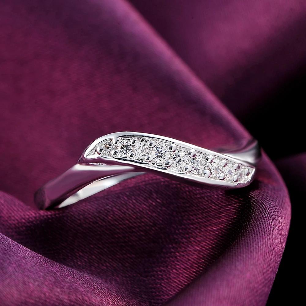 Inele din Argint Sterling 925 cu Diamante de Cristal pentru Femei, Modă Elegantă, Farmece de Nuntă, Bijuterii Fine