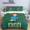 Pippi Longstocking  Pattern Bedding Quilt Set  Home Decoration  Gift (1 * Duvet Cover + 2 * Pillowcase  Without Core)
