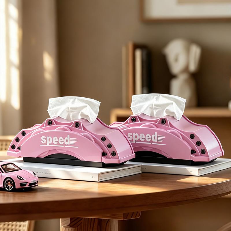 Creative Brake Caliper Tissue Box Racing Speed Abs Napkin Holder Unique Car Themed Decor for Table Kitchen and Man Cave Desktop