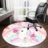 1PC Unicorn Flowers Non-Slip Floor Round carpet, Office, family, bedroom, Large Area Rug Indoor Rugs, Vibrant Colors-Z0488