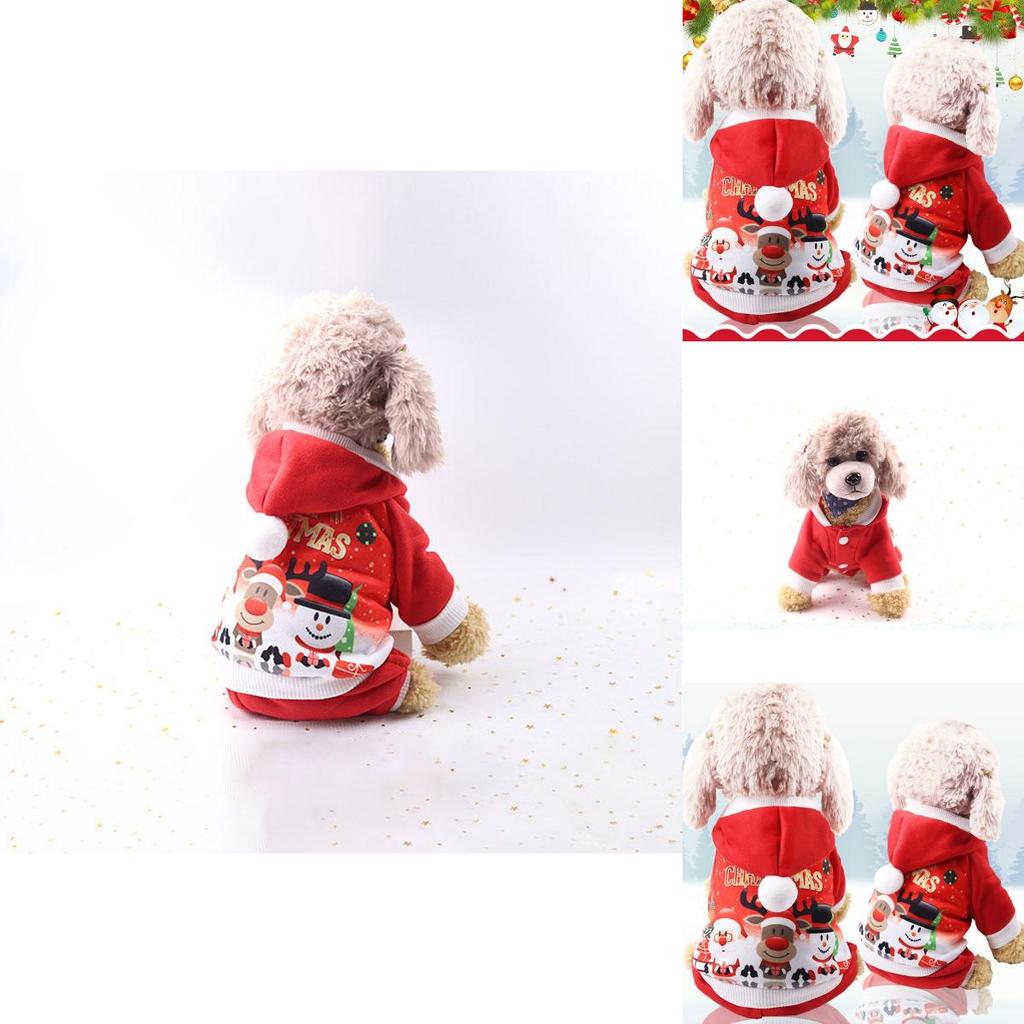 Luksusowa, ciepła kurtka dla psa lub kota z motywem Świętego Mikołaja i łosia na zimę