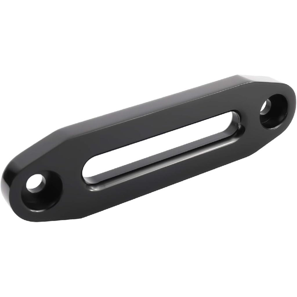 6" Billet Polished Aluminum Hawse Fairlead Load Capacity 3500-5500 LBs with Mounting Hardware for Synthetic Winch Rope (Black, 6")
