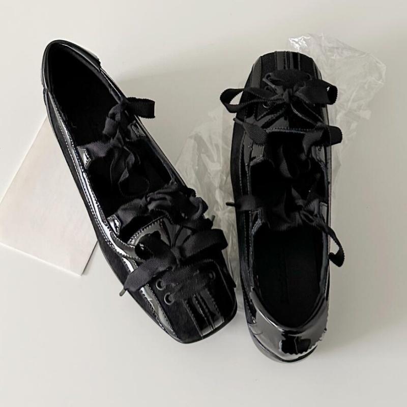 

Fashion New Style Color Block Women Flats 2025 Mary Jane Square Toe Bow Sweet Women Shoes Casual Comfy Daily Dress Slip On Flats Shoes 40