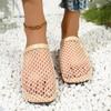 Fashion 2025 Summer Closed Toe Women's Slippers Fashion Mesh Hollow Out New Concise Plus Size Best Seller Comfortable Flat Slippers