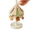Foldable Wooden Tree Trivet Heat-insulating Decoration Christmas Tree Trivets Set with Stand Set of 3/4 Cup Coaster Set