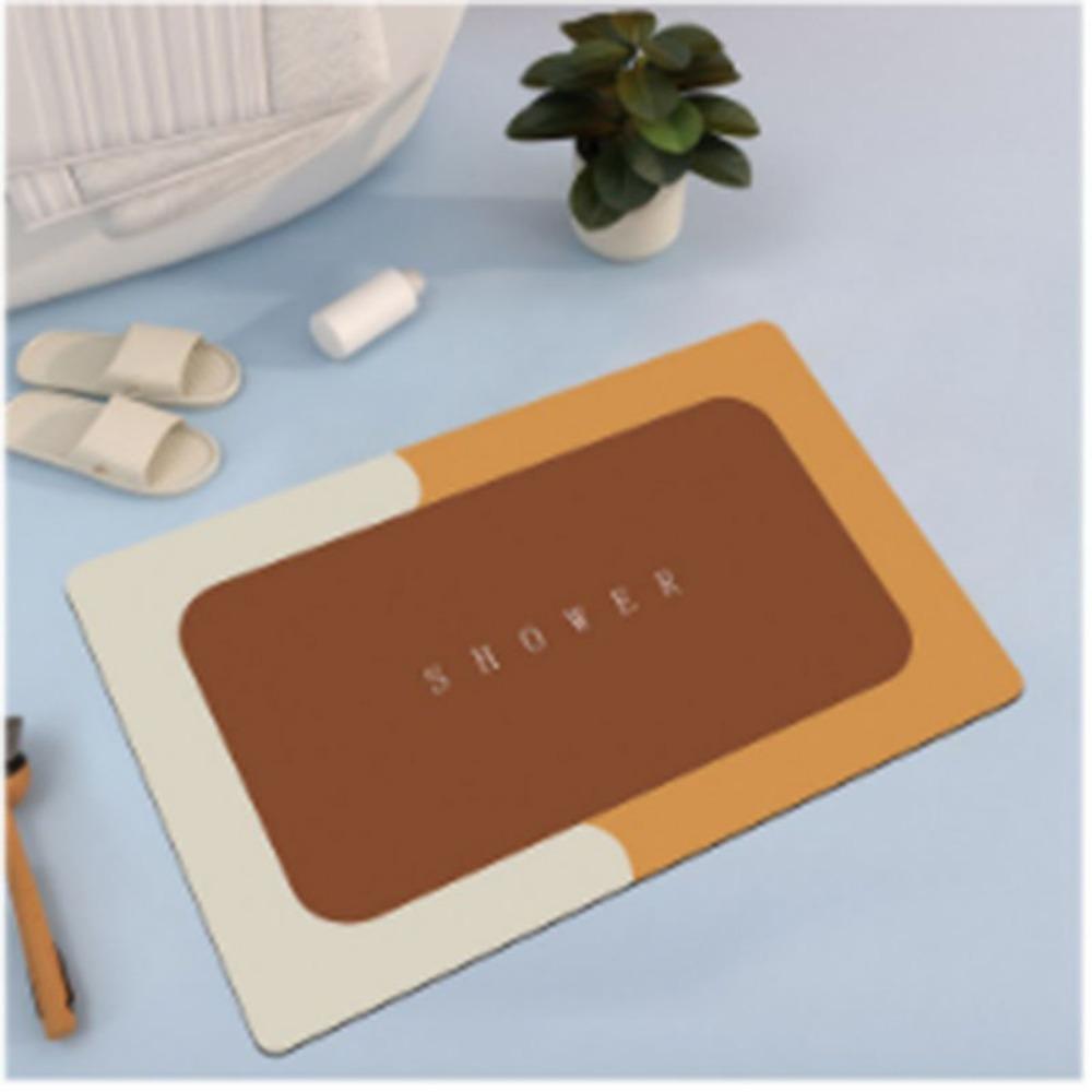 

2 шт. овальный коврик для пола из диатомовой грязи, коврик для унитаза, нескользящий впитывающий коврик для ног, быстросохнущий коврик для пола в ванной 40*60cm