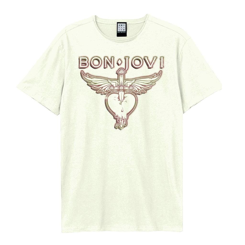 Amplified Unisex Adult Hold On Bon Jovi T-Shirt