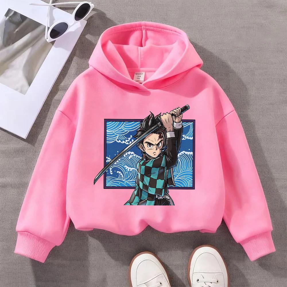 

Stylish Kids Hoodie with Demon Slayer Character Print, Perfect for Anime Fans, Comfortable and Trendy Children s Sweatshirt 100