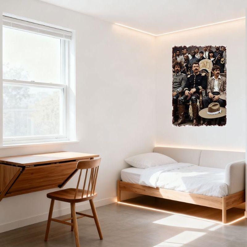 Vintage Military Ceremony Metal Tin Sign Historical Scene with Ornate Chair & Soldiers Art Decoration for Home Man Cave Bar Wall