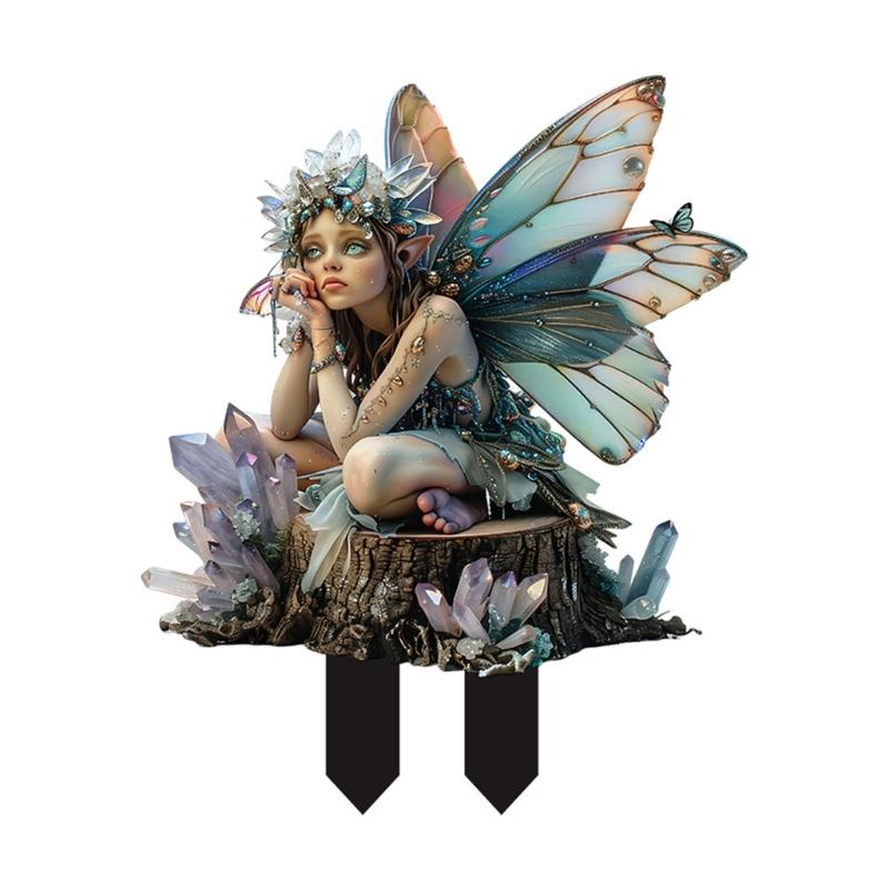 

Forests Acrylic Plant Decoration Stake With Elegant Wing Home Garden Ornaments For Birthdays Gifts 1