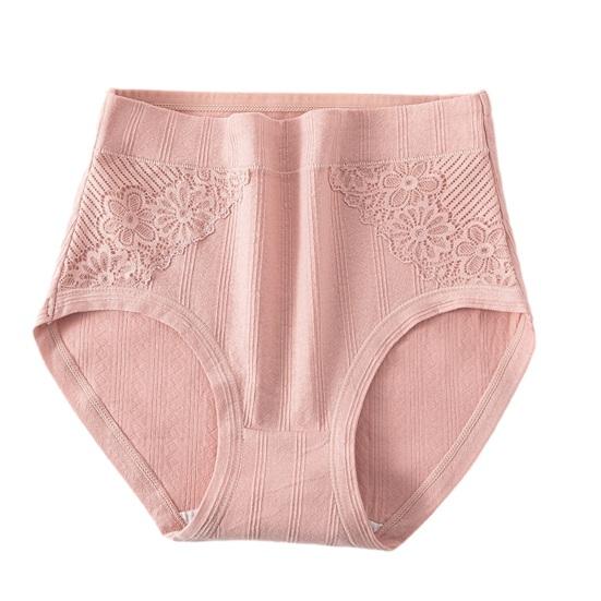 Dámské bavlněné spodní prádlo Dámské měkké strečové kalhotky s kontrolou bříška Vysoký pas Krajkové Hipster Plné krytí Kalhotky