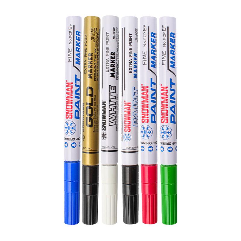 Snowman Fine Needle Tip Paint Marker - Black & White, Low Halogen, Eco-Friendly, EFWP-12