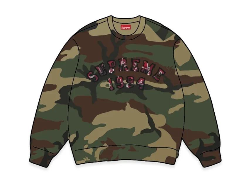 Supreme Plaid Arc Crewneck "Woodland Camo"
