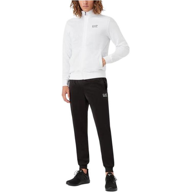 Emporio Armani Logo Print Stand Collar Zip Long Sleeve Long Pants Casual Sports Suit Men suit 8NPV51-PJ05Z-22BA