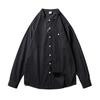 Japan fashion Retro Stand Collar Cotton Casual Shirts Men's Long sleeve Spring and Autumn Outerwear Foreign Trade Men's Solid Cotton Shirt