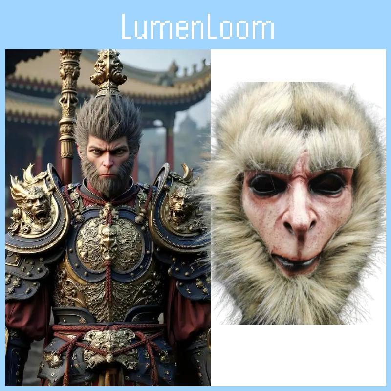 Black Myth Wukong Latex Mask Cosplay Costume Party Prop For Halloween And Carnival