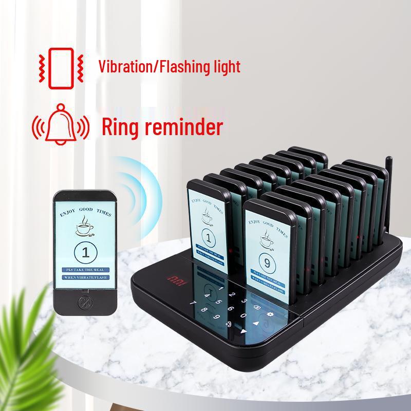One-to-Twenty Wireless Vibration Pager: Queue and Pickup System for Milk Tea & Dessert Shops