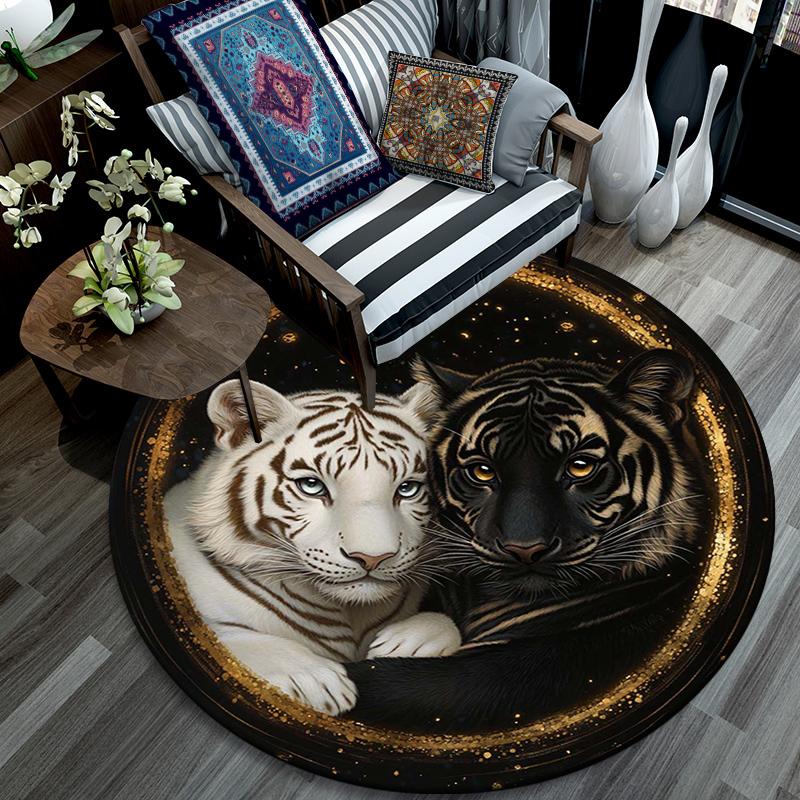 Cartoon Print Round Area Rug,Carpet Rug for Living Room Bedroom Sofa Playroom Decor,Non-slip Floor Mat