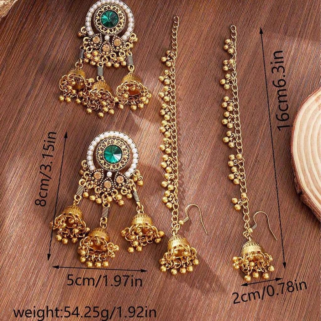 European & American Fashion Jewelry: Indian-Style Wind Chime Earrings, Retro Ethnic Tassel Design for Women
