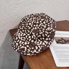 Fashion Leopard Print Smiling Face Pattern Women Casual Beret Autumn For