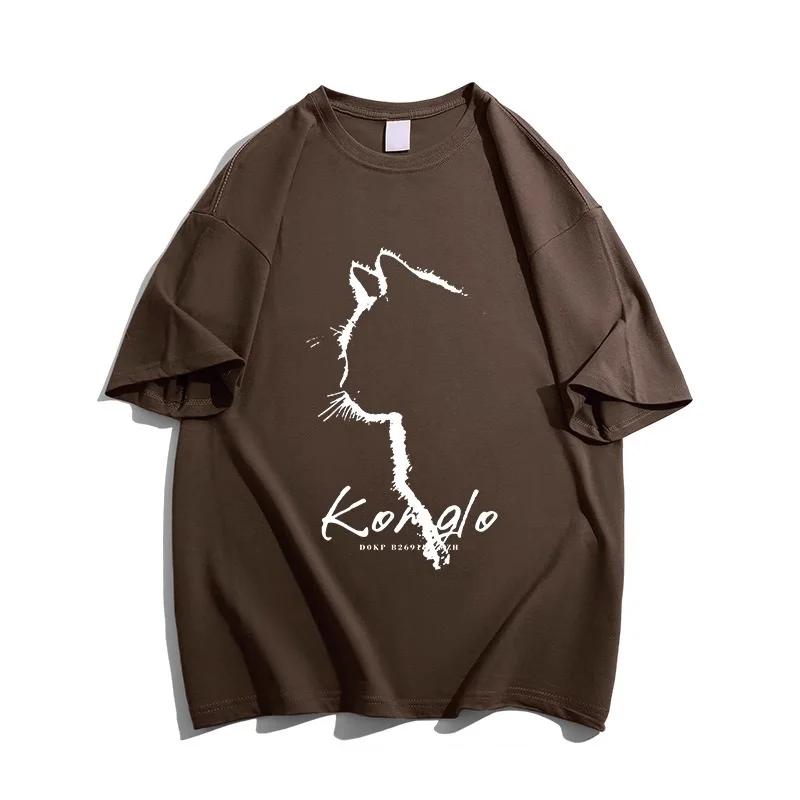 Summer Casual Oversized T Shirt Pure Cotton T-shirts for Men Harajuku Funny Cartoon Print White Y2k Tops Male Streetwear Youth