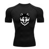 Men's Compression Athletic Workout T-Shirt, Cool Wolf Head P