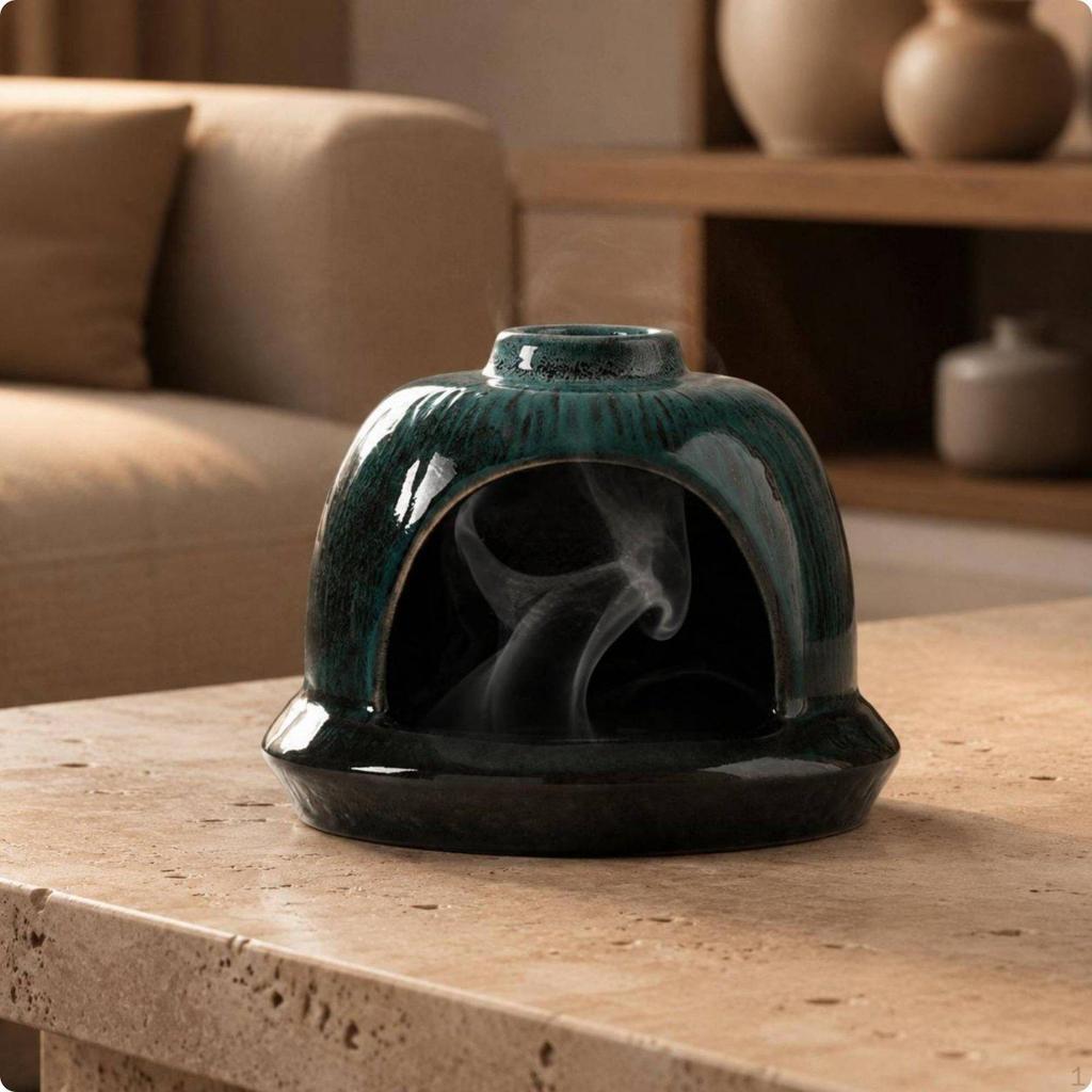 Scented Resin Piece Holder MultiUse Holy Wood Burner Decorative Ceramic Scent Fortune Gourd