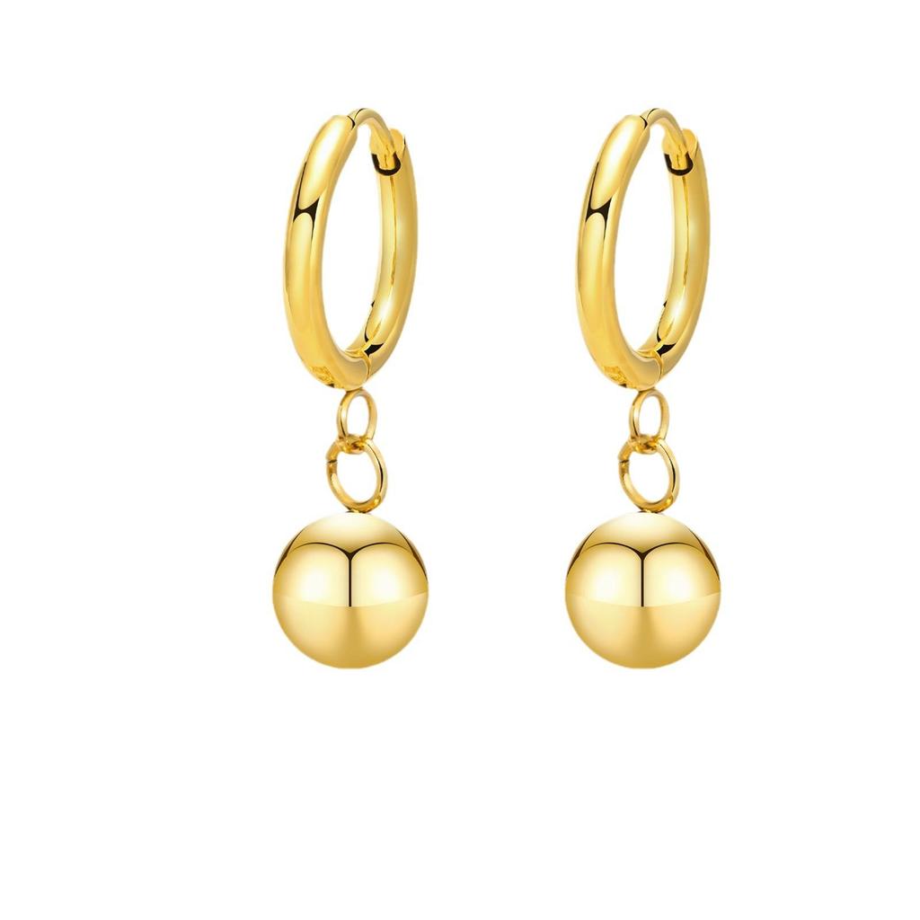 Titanium Steel Color-Preserving Hoop Earrings: Unique Round Circle Design for Retro High-Class Elegance In Women's Accessories