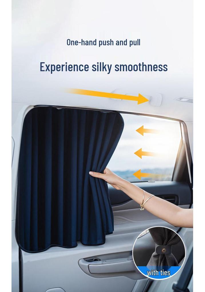 Car Sunshade Rail-Type Small Window Curtain: Heat Insulation & Privacy Visor for Children's Side Windows