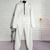 2 Pcs/Set Fall Winter Sweatshirt Pants Set Stand Collar Long Sleeve Loose Zipper Thick Warm Solid Color Elastic Waist Trousers T
