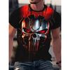Marvel Punisher Men's T-Shirt Graphic Tee Funny Slogan Letter Round Neck 3D Print Superhero T Shirt
