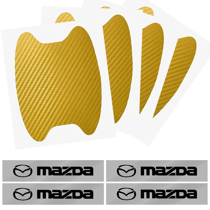Car Door Sticker Carbon Fiber Scratches Auto Handle Protection Film For Mazda 3 6 CX5 2 CX3 CX9 MX5 RX8 Axela Demio MS CX5 2 Axela Demio Atenza MS GJI