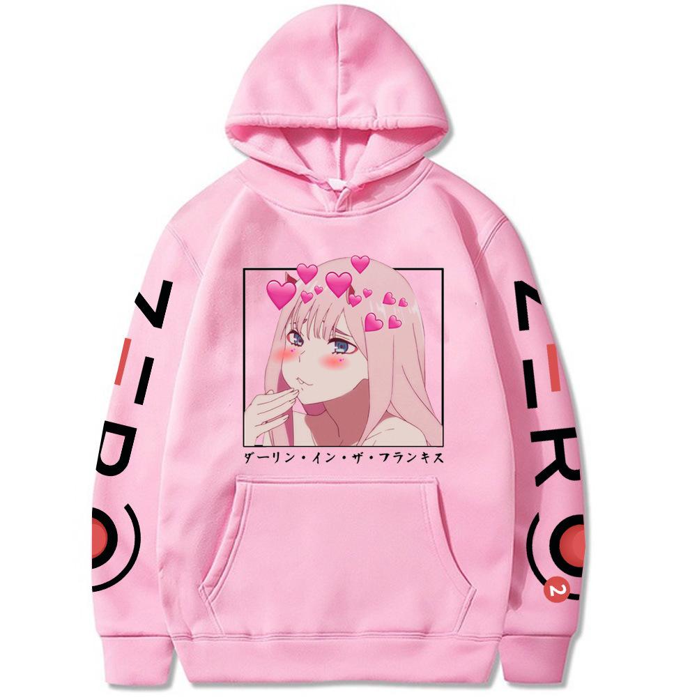 Darling In The Franxx Zero Two Hoodie Men Women Harajuku Pullover Street Wear Unisex Autumn Winter Plushed Sweater