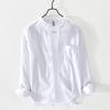 Men's Shirt 100% Cotton All-match Long Sleeve Tops Spring Summer Solid Color Shirts Man Casual Blouses Streetwear Men